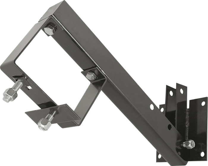 Black Heavy-Duty Steel RV Tire Carrier with Hitch Pin Detail - Side Profile | United RV Parts