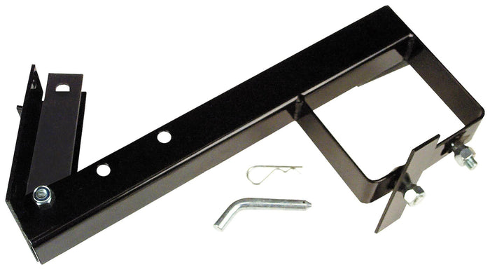 Black Steel Universal RV Spare Tire Carrier 4-Inch Square Bumper Mount - Top Angle | United RV Parts