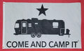 White Polyester Come And Camp It Double Sided RV Camping Flag 3x5 - Front View | United RV Parts