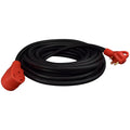 Black Valterra 30 Amp RV Extension Cord A10-3050EH 50-Foot Coiled with Red Finger-Grip Ends | United RV Parts