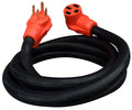 Black 50 Amp RV Extension Cord with Red Plugs - Side View | United RV Parts