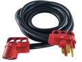 Black Valterra 50 Amp RV Extension Cord with Red Connectors - Side View | United RV Parts