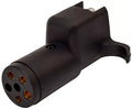 Black Valterra 6-Way to 4-Way Flat Trailer Wiring Adapter Plug A10-7264VP - Front Angle | United RV Parts