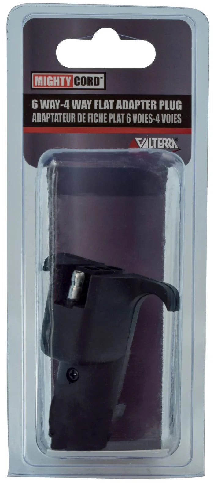 Valterra Mighty Cord 6-Way to 4-Way Flat Adapter Plug A10-7264VP - Retail Packaging Front | United RV Parts