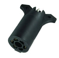 Black Plastic 7-Way to 4-Way Flat Trailer Adapter Plug - 7-Pin Socket Front View | United RV Parts