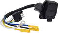 Black Valterra A10-7084VP 7-Way to 4-Way Pre-Wire Harness with color-coded wires - Angle View | United RV Parts