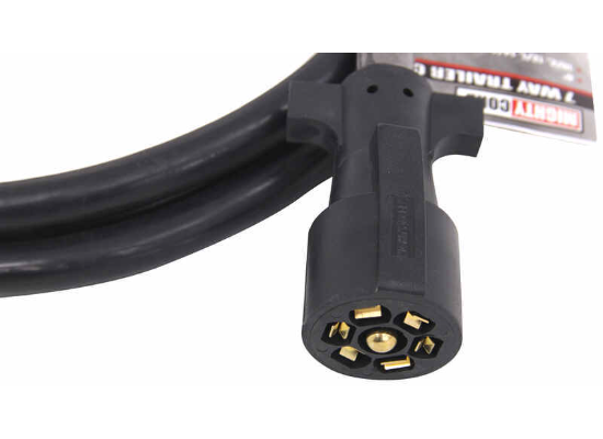 Black 7-Way Trailer Connector - Pin Configuration Close-Up | United RV Parts