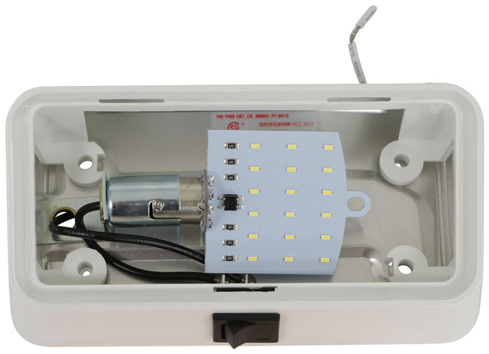 Valterra LED Porch Light Interior Detail - LED Board and Bayonet Socket with Lens Removed | United RV Parts