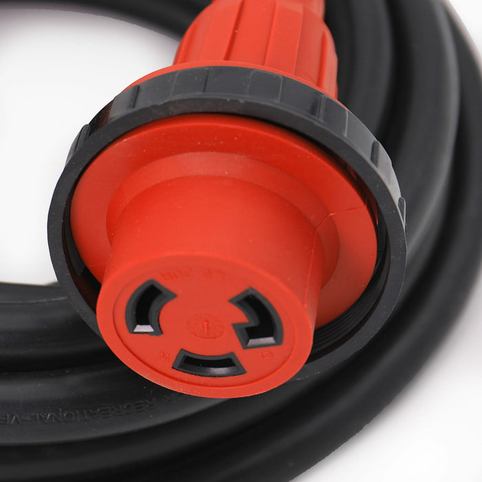 Valterra A10-3025ED 30 Amp RV Power Cord Red Locking Ring Female Connector - Close-Up Detail | United RV Parts