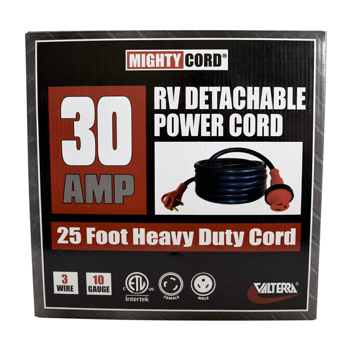Valterra Mighty Cord A10-3025ED 30 Amp 25-Foot RV Detachable Power Cord Retail Packaging 10 Gauge | United RV Parts