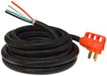 Black 50 Amp RV Power Cord with Orange Plug and Bare Wire End - Product View | United RV Parts