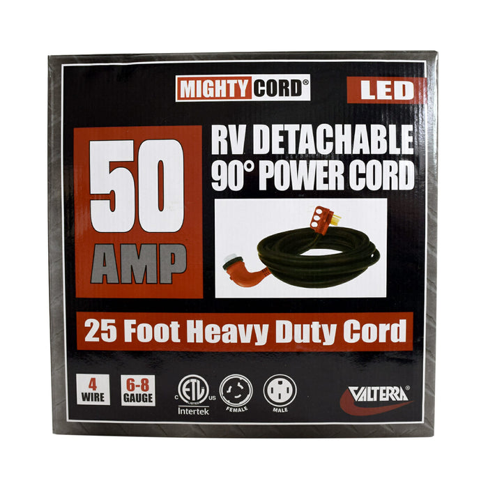Valterra Mighty Cord 50 Amp RV Power Cord A10-5025ED90 - Product Package | United RV Parts