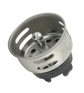 Stainless Steel RV Sink Strainer Basket - Angled View Showing Perforated Bowl and Center Post | United RV Parts