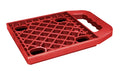 Red Plastic RV Stabilizer Jack Pad with Grid Surface and Handle - Top Angle | United RV Parts