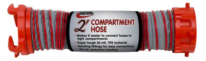 Red Gray Valterra 2' Compartment RV Sewer Hose - Compressed View | United RV Parts