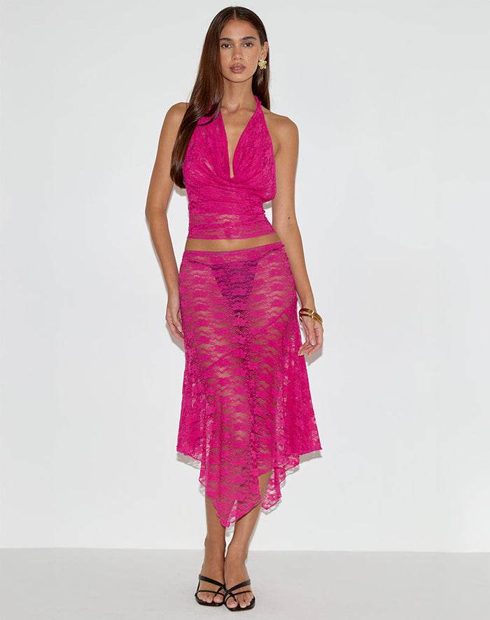 Image of Varys Top in Orchid Lace Hot Pink