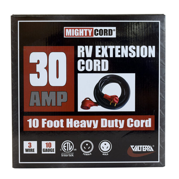 Valterra 30 Amp RV Extension Cord A10-3010EH 10 Foot Package - Front View | United RV Parts