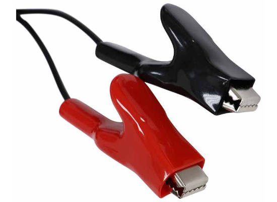 Red and Black Battery Clamps for Viair 89P Inflator - Flat Lay | United RV Parts