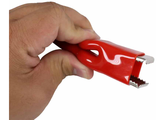 Red Battery Clamp Connection Detail - Hand Holding | United RV Parts