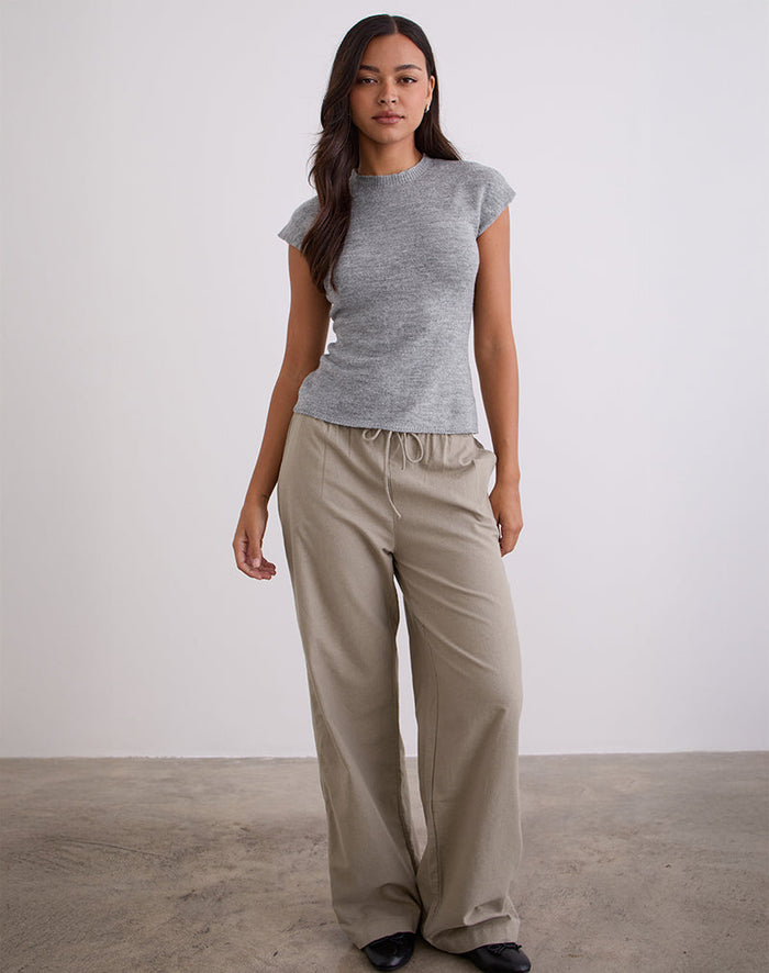 Image of Wasic Wide Leg Trouser in Biscotti