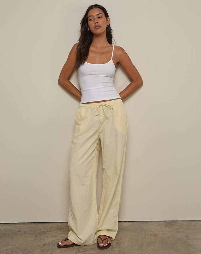 Image of Wasic Wide Leg Trouser in Lemon