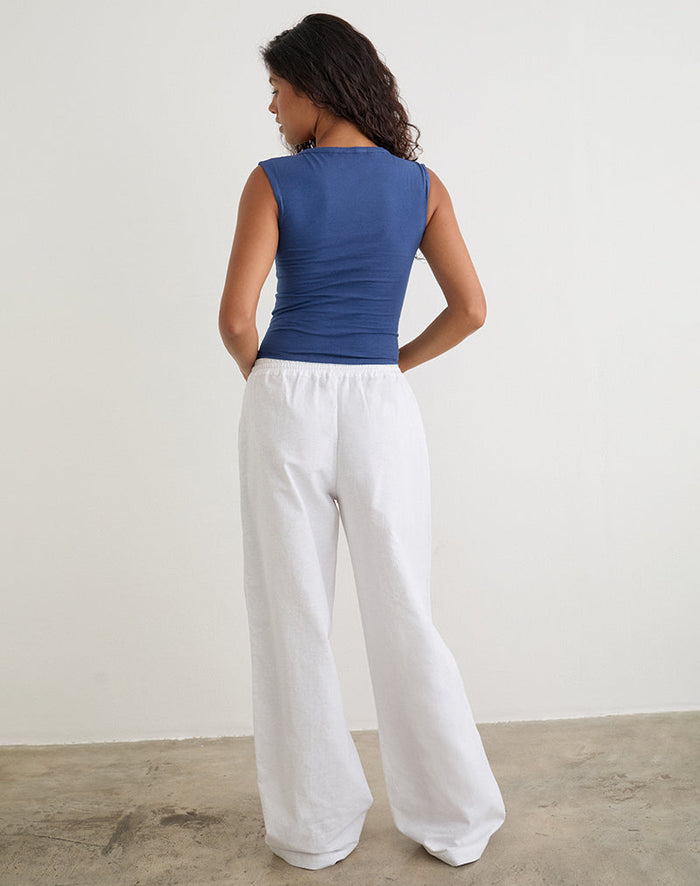 Image of Wasic Wide Leg Trouser in White