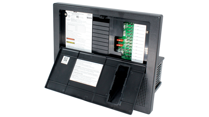 Black WFCO WF-8975 Power Center - Open Angled View | United RV Parts