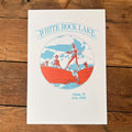 WHITE ROCK Art Print featuring a vintage illustration of people enjoying White Rock Lake in Dallas, TX, circa 1940. A perfect Texas themed gift and a great addition to your collection of Texas Made Gifts, this art print serves as a delightful souvenir from Texas or a charming dallas souvenir, making it an ideal choice for anyone searching for unique texan gifts.