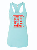 Women's Made in Texas Flower Racer Tank featuring a vibrant design, perfect for anyone seeking a Texas themed gift, these Texas Made Gifts are ideal souvenirs from Texas, making it a great choice for Dallas souvenir and Texan gifts.
