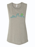 Skyline Plant Muscle Tank featuring a stylish design with a skyline and sun, perfect for casual wear. This tank is a great Texas themed gift, ideal for anyone looking for Texas made gifts, souvenirs from Texas, or a unique Dallas souvenir. A must-have for those who appreciate Texan gifts.