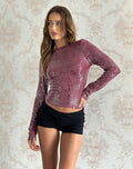 Image of Xarjo Backless Top in Clear Sequin Maroon