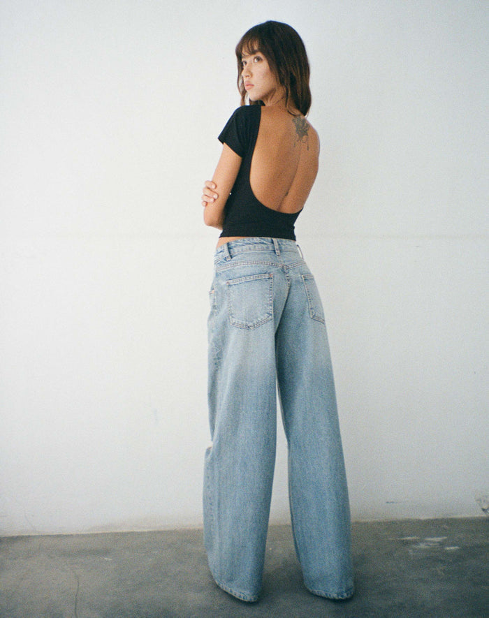 Image of Xiwang Crop Top in Black