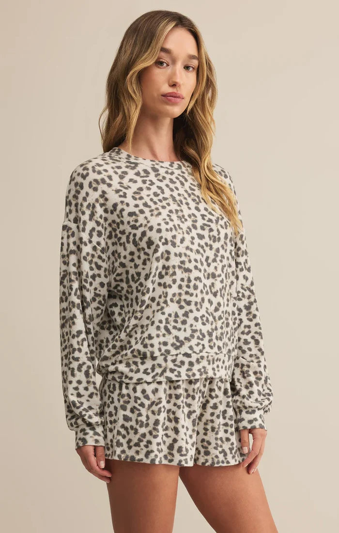 Z Supply Luxe Leopard Long Sleeve Top