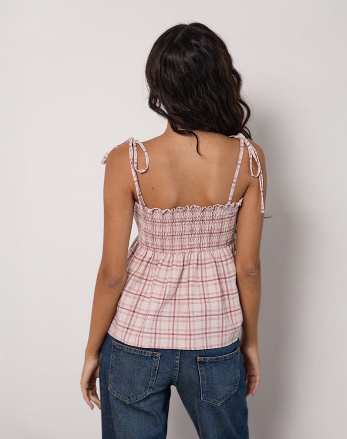 Image of Zerah Top in Basic Tartan Pink
